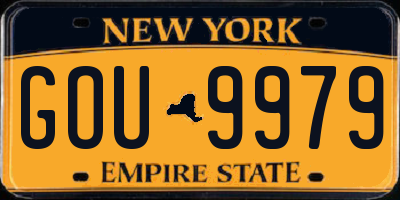 NY license plate GOU9979