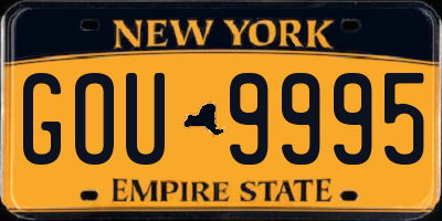 NY license plate GOU9995