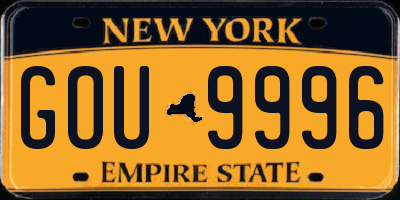 NY license plate GOU9996
