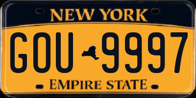 NY license plate GOU9997