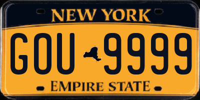 NY license plate GOU9999