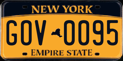 NY license plate GOV0095