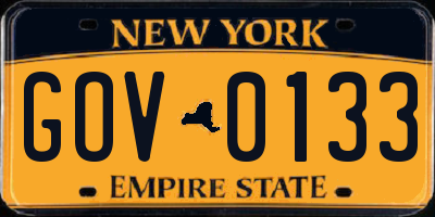 NY license plate GOV0133