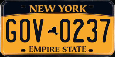 NY license plate GOV0237