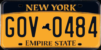 NY license plate GOV0484