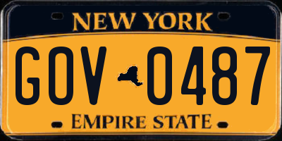 NY license plate GOV0487