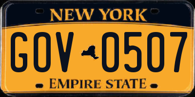 NY license plate GOV0507