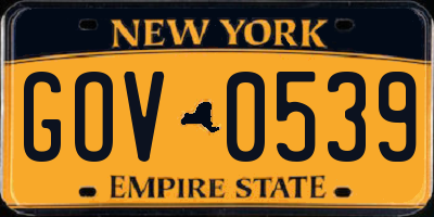 NY license plate GOV0539