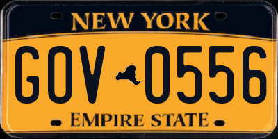 NY license plate GOV0556