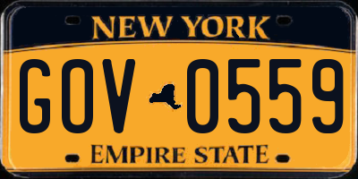 NY license plate GOV0559