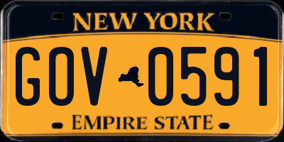 NY license plate GOV0591