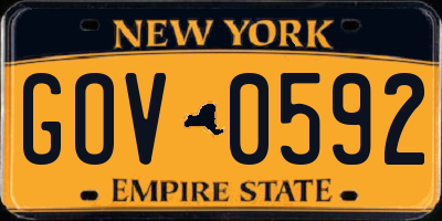 NY license plate GOV0592
