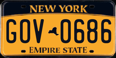 NY license plate GOV0686