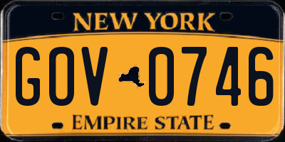 NY license plate GOV0746