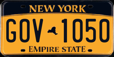 NY license plate GOV1050