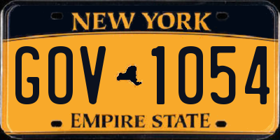 NY license plate GOV1054