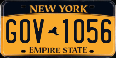 NY license plate GOV1056