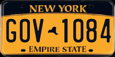 NY license plate GOV1084
