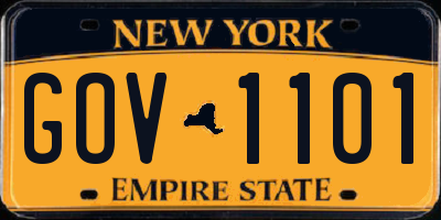 NY license plate GOV1101