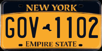 NY license plate GOV1102