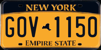 NY license plate GOV1150