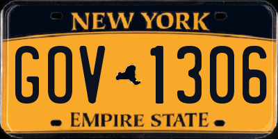 NY license plate GOV1306
