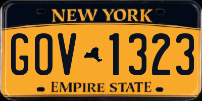 NY license plate GOV1323