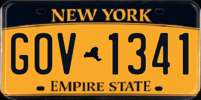 NY license plate GOV1341
