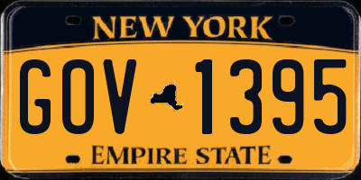 NY license plate GOV1395