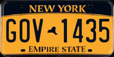 NY license plate GOV1435