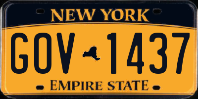 NY license plate GOV1437