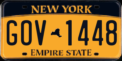 NY license plate GOV1448