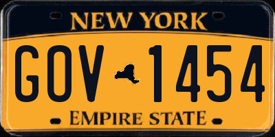 NY license plate GOV1454
