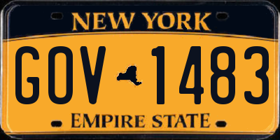 NY license plate GOV1483
