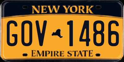 NY license plate GOV1486