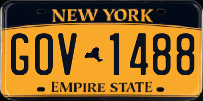 NY license plate GOV1488