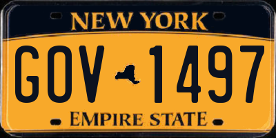 NY license plate GOV1497