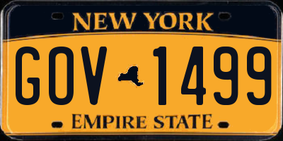 NY license plate GOV1499
