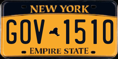 NY license plate GOV1510