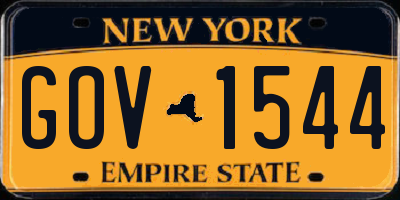 NY license plate GOV1544