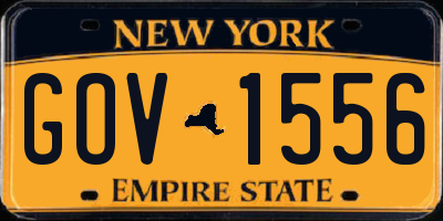 NY license plate GOV1556