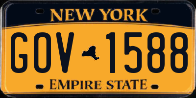 NY license plate GOV1588