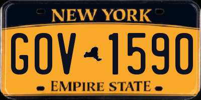 NY license plate GOV1590