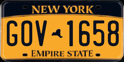 NY license plate GOV1658