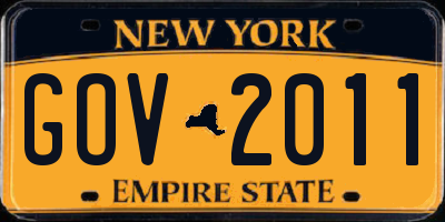 NY license plate GOV2011