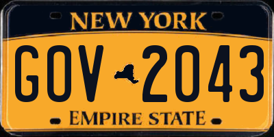 NY license plate GOV2043