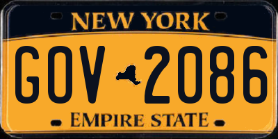 NY license plate GOV2086
