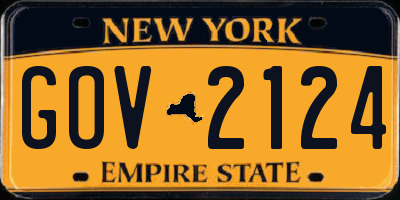 NY license plate GOV2124