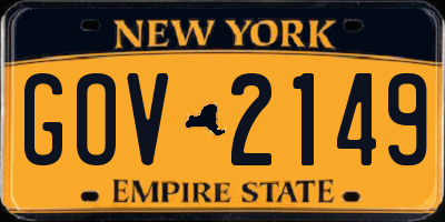 NY license plate GOV2149