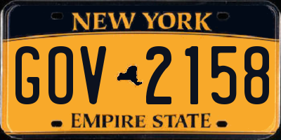 NY license plate GOV2158